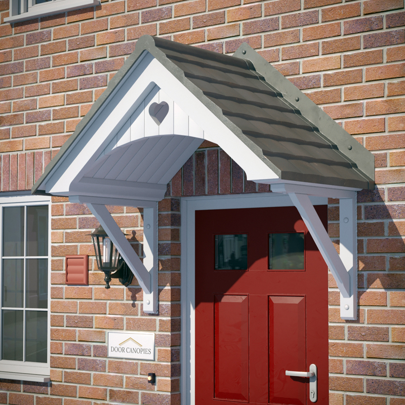 Wharfe Door Canopy Heart Shape Cut out Duo Pitch Door Canopy